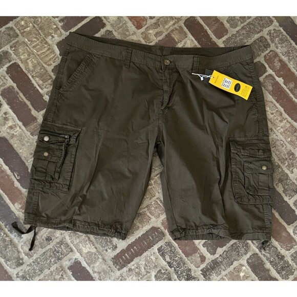 DONGD Brown Cargo‎ Shorts Cotton Loose Fit Lightweight Pockets Men's Size 48 NWT - Picture 1 of 12